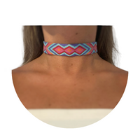 Choker Reversible Azul-Rosa